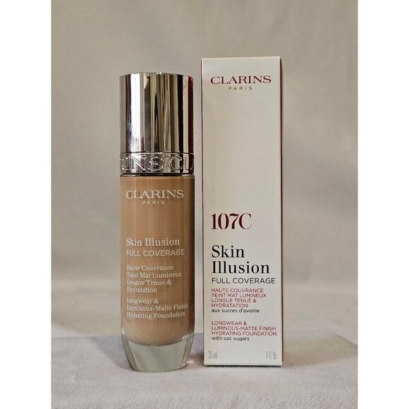 New Clarins Skin Illusion Full Coverage Foundation shade 107 C - Picture 1 of 2